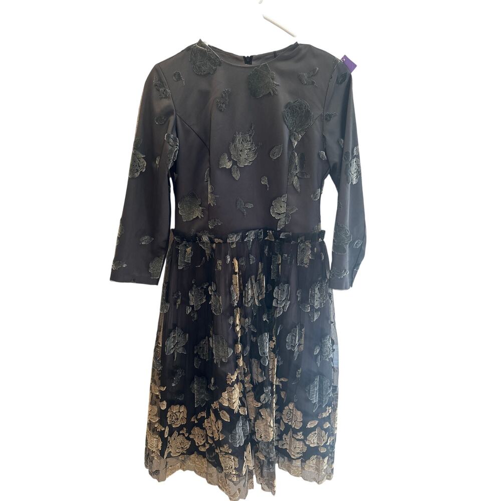 ⭐️ Women’s Barelli Dark Gray Tulled Dress Size 6 NWT!  Graduation Wedding Guest
